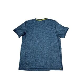 Prana Mens Hardesty Shirt Large Quick‎ Dry Performance Athletic Heathered Blue